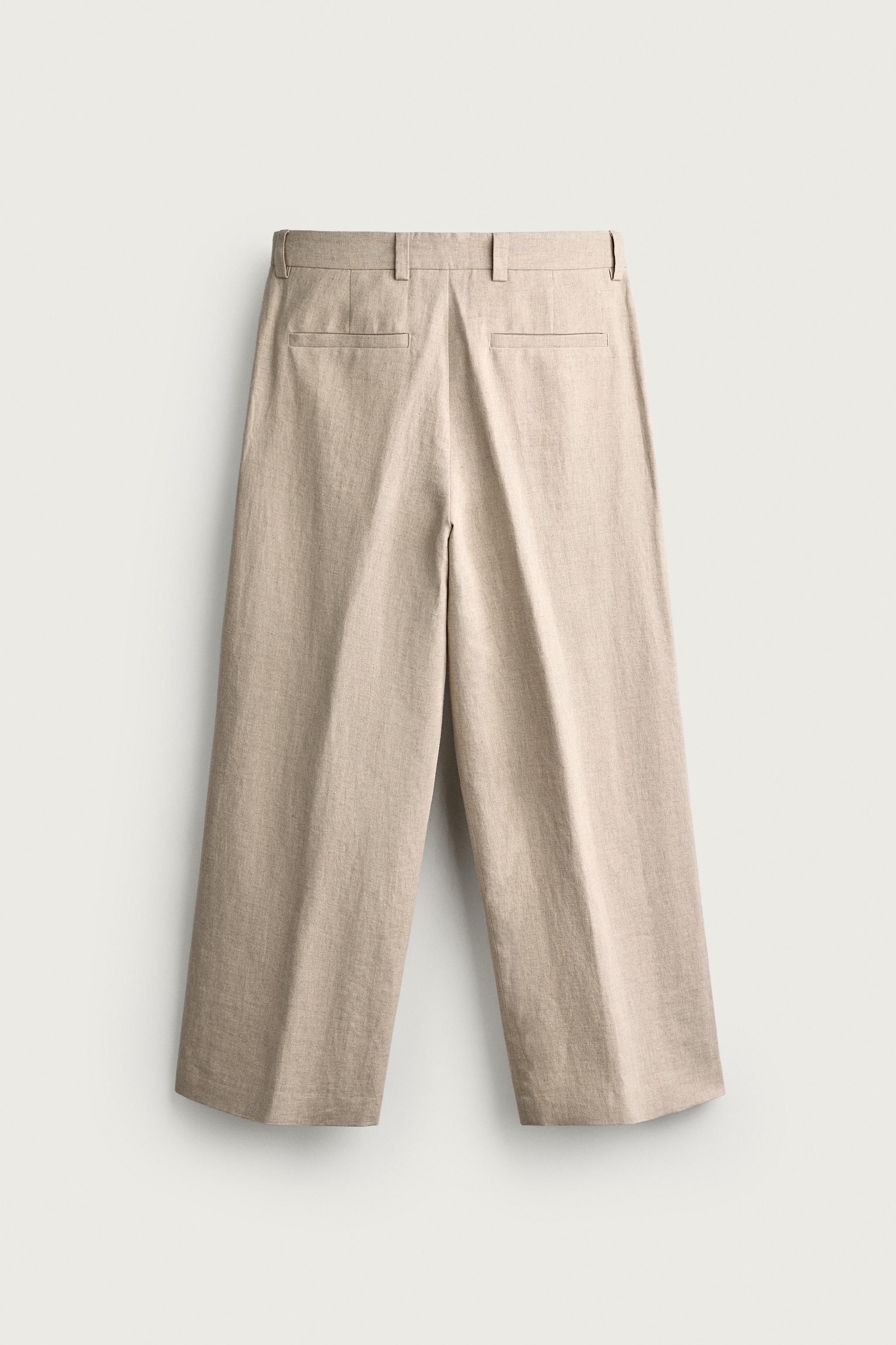 RELAXED FIT PLEATED SUIT PANTS
